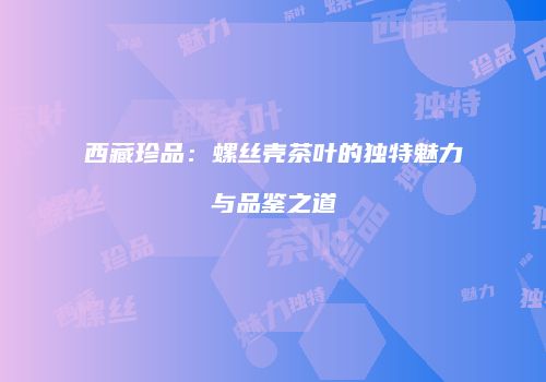 西藏珍品：螺丝壳茶叶的独特魅力与品鉴之道