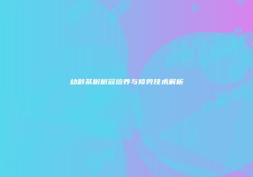 幼龄茶树树冠培养与修剪技术解析