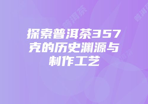 探索普洱茶357克的历史渊源与制作工艺