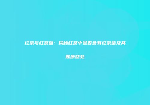 红茶与红茶菌：揭秘红茶中是否含有红茶菌及其健康益处