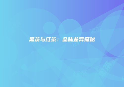 黑茶与红茶：品味差异探秘