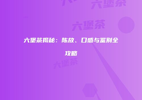 六堡茶揭秘：陈放、口感与鉴别全攻略