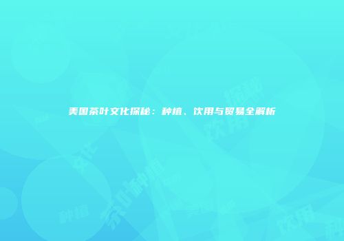 美国茶叶文化探秘：种植、饮用与贸易全解析