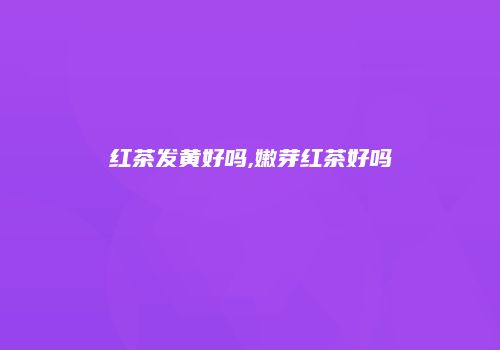 红茶发黄好吗,嫩芽红茶好吗