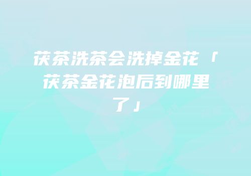 茯茶洗茶会洗掉金花「茯茶金花泡后到哪里了」