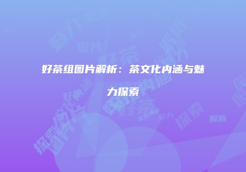 好茶组图片解析：茶文化内涵与魅力探索