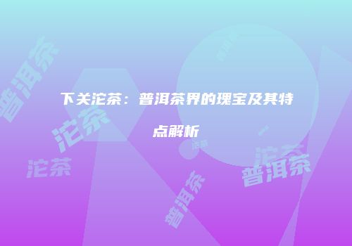 下关沱茶：普洱茶界的瑰宝及其特点解析