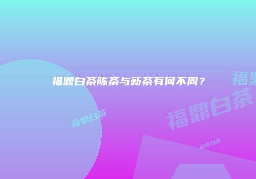 福鼎白茶陈茶与新茶有何不同？