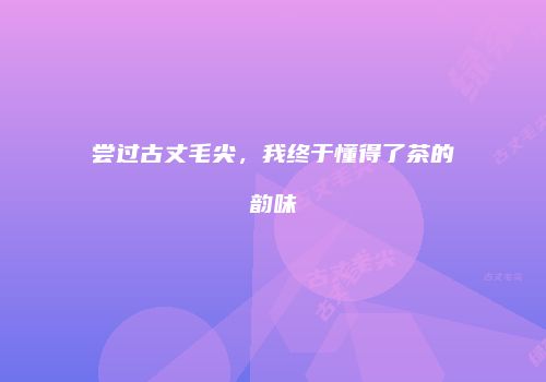 尝过古丈毛尖，我终于懂得了茶的韵味