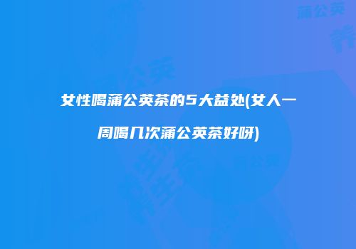 女性喝蒲公英茶的5大益处(女人一周喝几次蒲公英茶好呀)