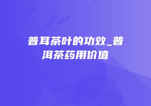 普耳茶叶的功效_普洱茶药用价值