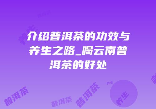 介绍普洱茶的功效与养生之路_喝云南普洱茶的好处