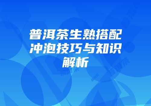 普洱茶生熟搭配冲泡技巧与知识解析