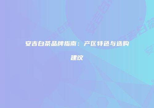 安吉白茶品牌指南：产区特色与选购建议