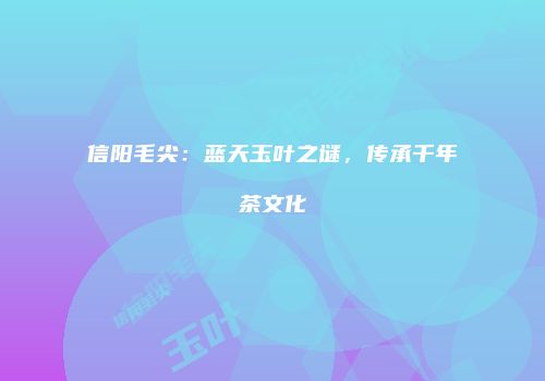 信阳毛尖：蓝天玉叶之谜，传承千年茶文化