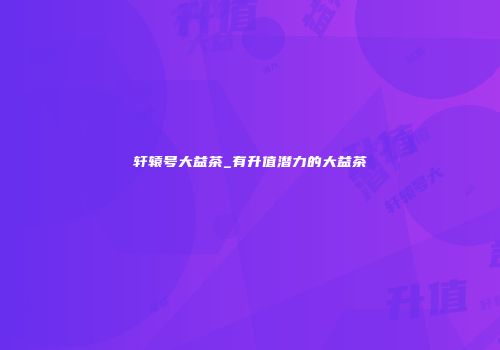 轩辕号大益茶_有升值潜力的大益茶