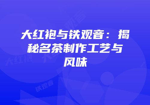 大红袍与铁观音：揭秘名茶制作工艺与风味