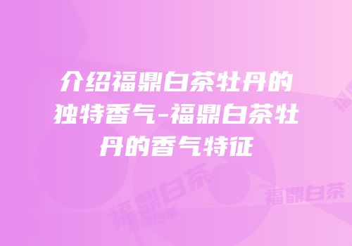 介绍福鼎白茶牡丹的独特香气-福鼎白茶牡丹的香气特征