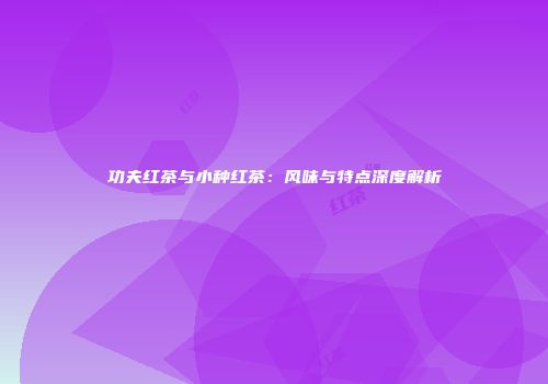 功夫红茶与小种红茶：风味与特点深度解析