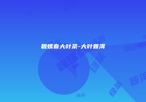 碧螺春大叶茶-大叶普洱
