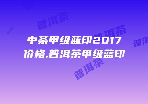 中茶甲级蓝印2017价格,普洱茶甲级蓝印