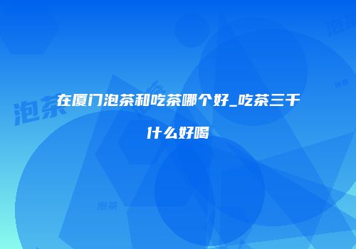 在厦门泡茶和吃茶哪个好_吃茶三千什么好喝