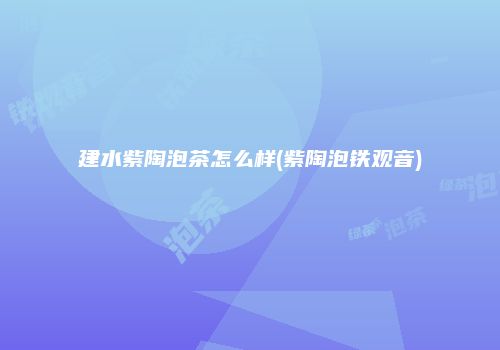 建水紫陶泡茶怎么样(紫陶泡铁观音)