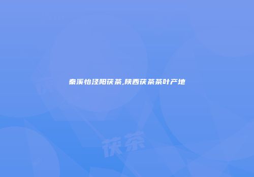 秦溪怡泾阳茯茶,陕西茯茶茶叶产地