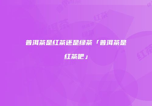 普洱茶是红茶还是绿茶「普洱茶是红茶吧」