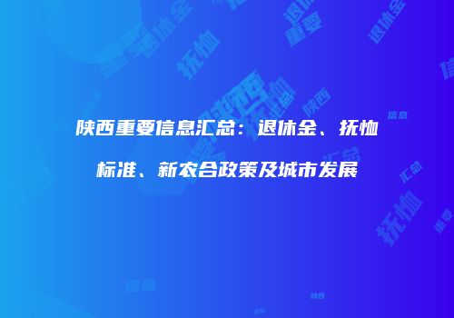 陕西重要信息汇总：退休金、抚恤标准、新农合政策及城市发展