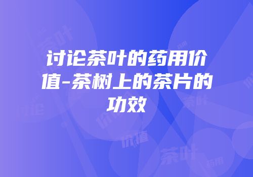 讨论茶叶的药用价值-茶树上的茶片的功效
