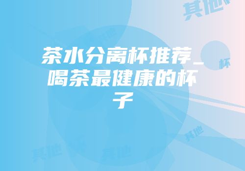 茶水分离杯推荐_喝茶最健康的杯子