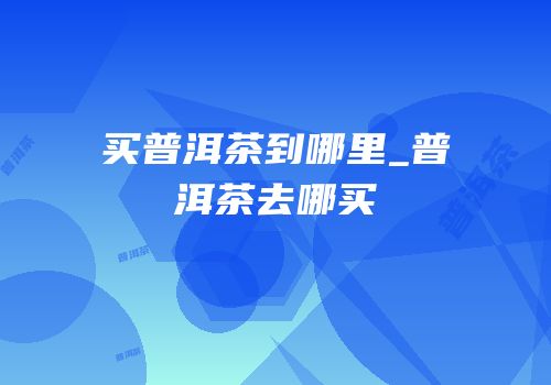买普洱茶到哪里_普洱茶去哪买