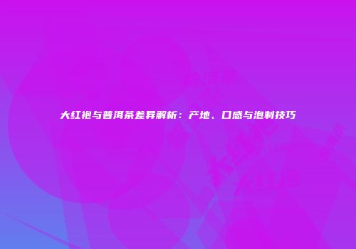 大红袍与普洱茶差异解析：产地、口感与泡制技巧