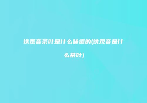 铁观音茶叶是什么味道的(铁观音是什么茶叶)