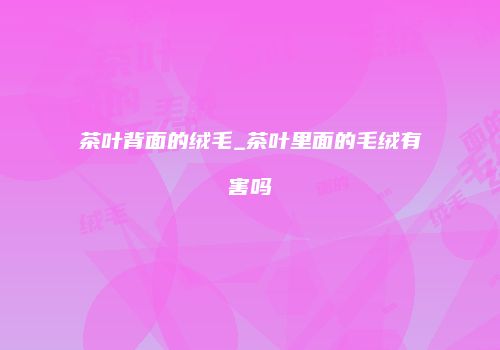茶叶背面的绒毛_茶叶里面的毛绒有害吗
