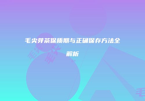 毛尖芽茶保质期与正确保存方法全解析