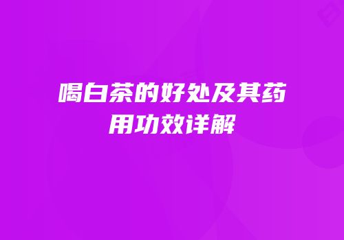 喝白茶的好处及其药用功效详解