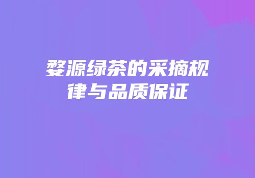 婺源绿茶的采摘规律与品质保证