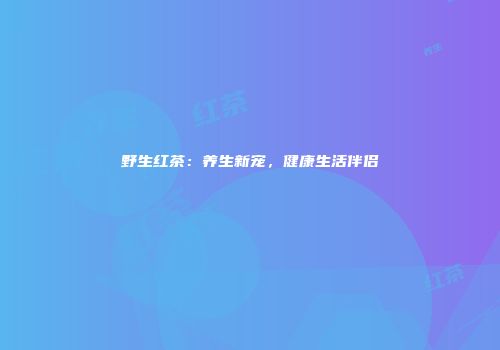 野生红茶：养生新宠，健康生活伴侣