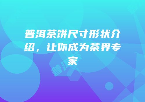 普洱茶饼尺寸形状介绍，让你成为茶界专家