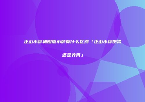 正山小种和烟熏小种有什么区别「正山小种伤胃还是养胃」