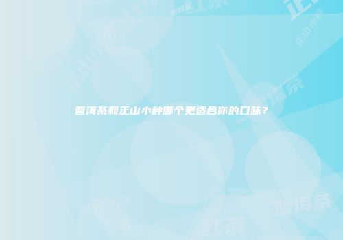 普洱茶和正山小种哪个更适合你的口味？
