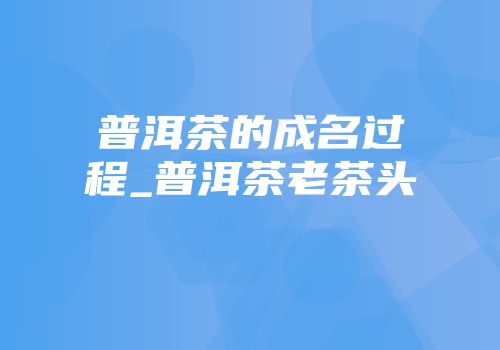 普洱茶的成名过程_普洱茶老茶头