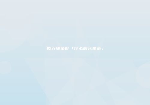 吃六堡茶叶「什么叫六堡茶」