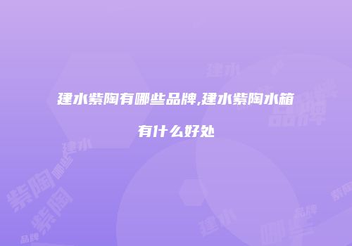 建水紫陶有哪些品牌,建水紫陶水箱有什么好处