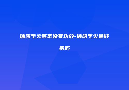 信阳毛尖陈茶没有功效-信阳毛尖是好茶吗