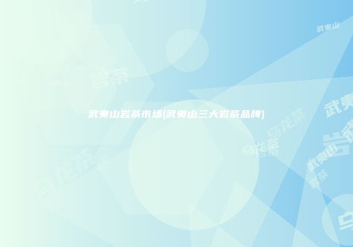 武夷山岩茶市场(武夷山三大岩茶品牌)