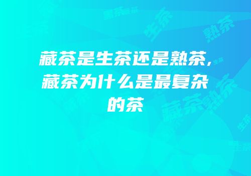 藏茶是生茶还是熟茶,藏茶为什么是最复杂的茶