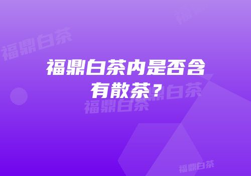福鼎白茶内是否含有散茶？